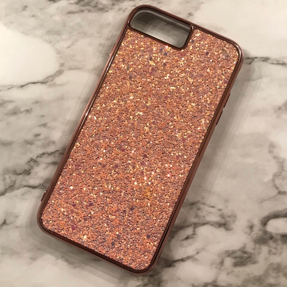 Pink glitter iPhone 8 Plus phone case